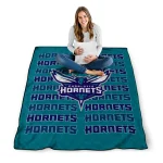 charlotte hornets bold red teal quilt blanket best selling