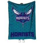 charlotte hornets brick grid teal quilt blanket best selling