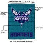 charlotte hornets brick grid teal quilt blanket best selling