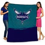 charlotte hornets dot illusion teal quilt blanket best selling