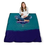 charlotte hornets dot illusion teal quilt blanket best selling