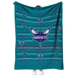 charlotte hornets handdrawn stripes teal quilt blanket best selling