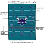 charlotte hornets handdrawn stripes teal quilt blanket best selling