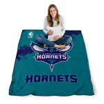 charlotte hornets nba grunge teal quilt blanket best selling