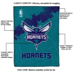 charlotte hornets nba grunge teal quilt blanket best selling