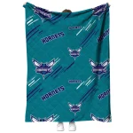 charlotte hornets sketch lines teal quilt blanket best selling