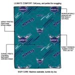 charlotte hornets sketch lines teal quilt blanket best selling