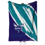 charlotte hornets stroke art teal white quilt blanket best selling