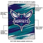 charlotte hornets wild lines teal white quilt blanket best selling