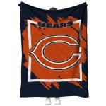 chicago bears block border blue quilt blanket best selling