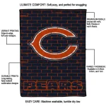 chicago bears brick grid blue quilt blanket best selling