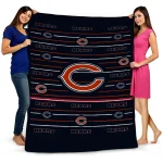 chicago bears handdrawn stripes blue quilt blanket best selling
