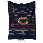 chicago bears handdrawn stripes blue quilt blanket best selling