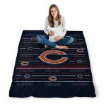 chicago bears handdrawn stripes blue quilt blanket best selling