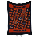 chicago bears helmet heart blue quilt blanket best selling