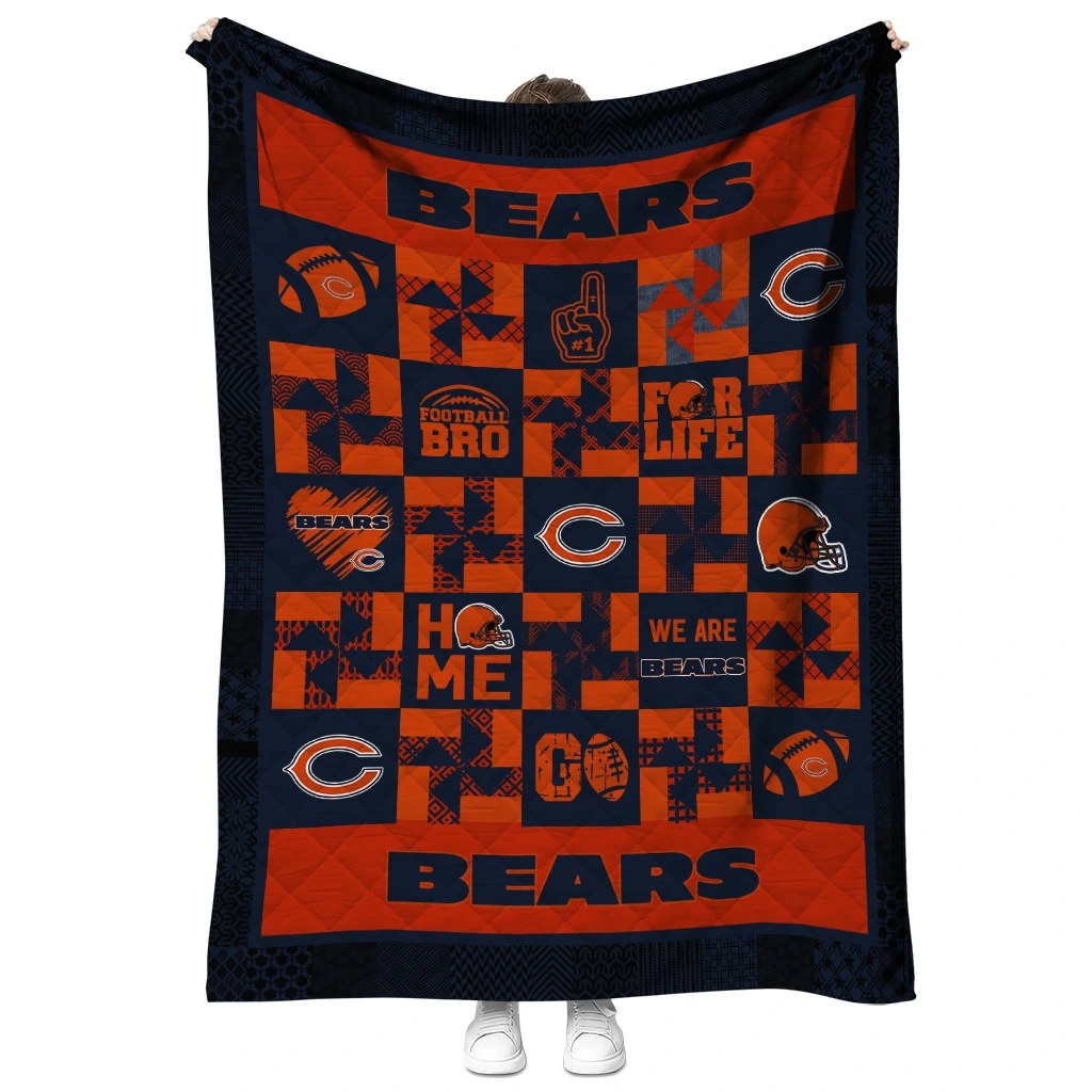 chicago bears helmet heart blue quilt blanket fashion forward chicago bears helmet heart blue quilt blanket fashion forward