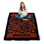 chicago bears helmet heart blue quilt blanket best selling
