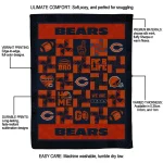 chicago bears helmet heart blue quilt blanket best selling