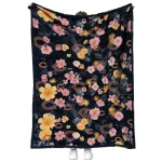 chicago bears hibiscus foliage blue quilt blanket best selling