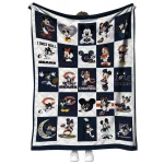 chicago bears mickey pattern blue white quilt blanket best selling