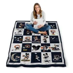 chicago bears mickey pattern blue white quilt blanket best selling
