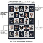 chicago bears mickey pattern blue white quilt blanket best selling