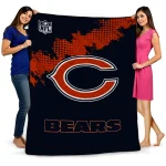 chicago bears shield badge blue quilt blanket best selling