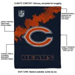 chicago bears shield badge blue quilt blanket best selling