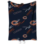 chicago bears sketch lines blue quilt blanket best selling