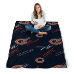 chicago bears sketch lines blue quilt blanket best selling