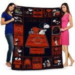 chicago bears snoopy love blue quilt blanket best selling