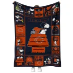 chicago bears snoopy love blue quilt blanket best selling