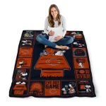chicago bears snoopy love blue quilt blanket best selling