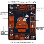 chicago bears snoopy love blue quilt blanket best selling