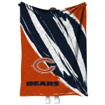 chicago bears stroke art blue white quilt blanket best selling