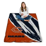 chicago bears stroke art blue white quilt blanket best selling