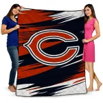 chicago bears wild lines blue white quilt blanket best selling