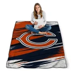 chicago bears wild lines blue white quilt blanket best selling