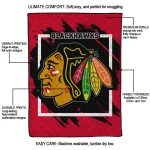chicago blackhawks block border red quilt blanket best selling
