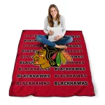 chicago blackhawks bold red quilt blanket best selling