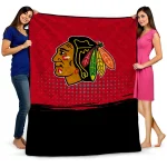 chicago blackhawks dot illusion red quilt blanket best selling