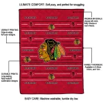 chicago blackhawks handdrawn stripes red quilt blanket best selling