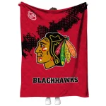 chicago blackhawks nhl shield red quilt blanket best selling
