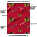 chicago blackhawks sketch lines red quilt blanket best selling