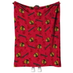 chicago blackhawks solid classic red quilt blanket best selling