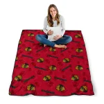 chicago blackhawks solid classic red quilt blanket best selling