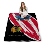 chicago blackhawks stroke art red white quilt blanket best selling
