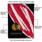 chicago blackhawks stroke art red white quilt blanket best selling