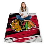 chicago blackhawks wild lines red white quilt blanket best selling