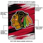 chicago blackhawks wild lines red white quilt blanket best selling